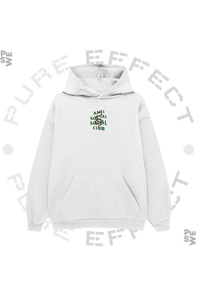 PURE EFFECT ANTI SOCIAL SOCIAL CLUB - Oversize Unisex Neses Alan 100% βαμβακερό φούτερ Hoodie - Snake printed