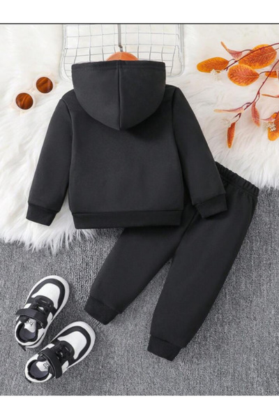 DOCE ELEGANTE Dětská tepláková souprava s potiskem medvídka na zip