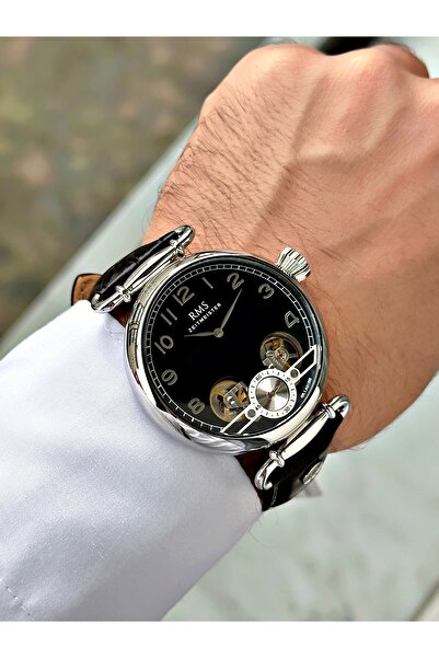 Romanson Otomatik Mekanizmalı 5 Atm Su Geçirmez Deri Kordon Çelik Kasa Erkek Kol Saati 1267.01