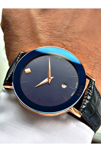 Romanson Özel Tasarım Deri Kordon Çelik Kasa Erkek Kol Saati 1329.04