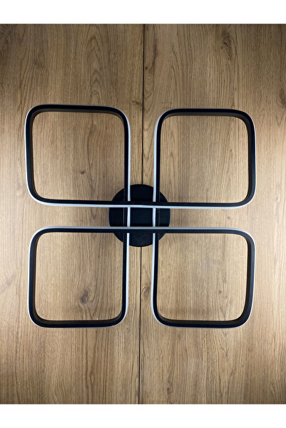 Zeya Lighting Yüksek Aydınlatmalı Kare Siyah Tavan Plafonyer Led avize, 3 Renk Aydınlatma