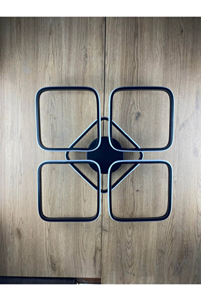 Zeya Lighting Yüksek Aydınlatmalı Kare Siyah Tavan Plafonyer Led avize, 3 Renk Aydınlatma