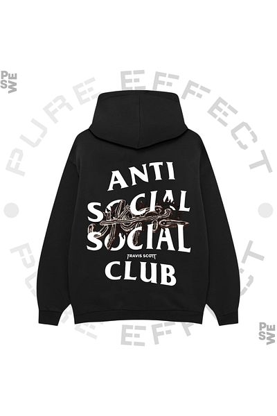 PURE EFFECT ANTI SOCIAL SOCIAL CLUB UTOPIA - Φούτερ με κουκούλα Unisex με 3 νήματα