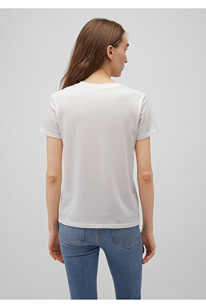 Mavi Τυπωμένο λευκό μπλουζάκι με κανονική εφαρμογή / κανονική κοπή 1611482-70057