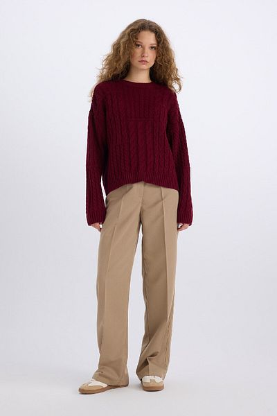 DeFacto Pulover Coool Oversize Wide Fit pentru decolteu triplu E2319AX24CW