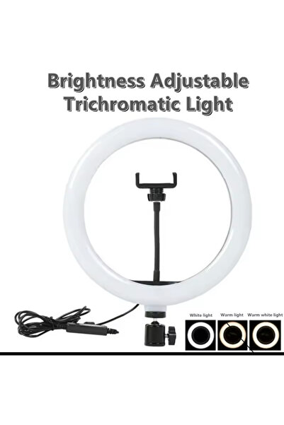 Voground Tripodlu Selfie Işığı Ring Light 10 Inç Led Işıklı Halka Bluetooth K...
