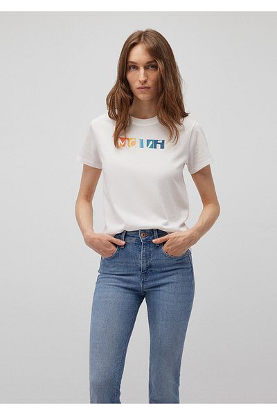 Mavi Tricou alb imprimat Regular Fit / Normal Cut 1611482-70057