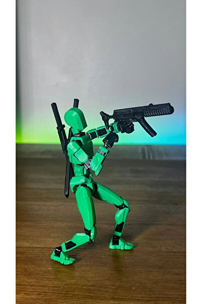 Shaddshop Eklemli Hareketli Şekil Değiştirme Robotu Figür Yeşil Silah Seti Dahil Hediyelik