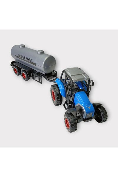 FAYMEM GLOBAL Tractor with Pull Drop Trailer 25cm - Blue Water Tank