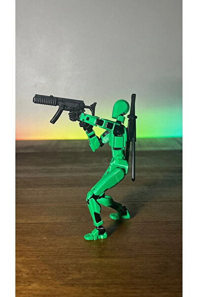 Shaddshop Eklemli Hareketli Şekil Değiştirme Robotu Figür Yeşil Silah Seti Dahil Hediyelik
