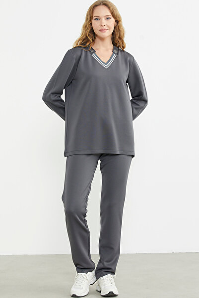 Sementa Anthracite Scuba Collar Tracksuit Set