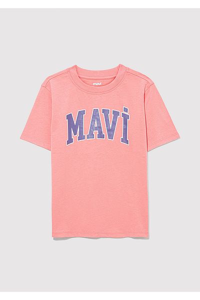 Mavi Rózsaszín póló emblémával, normál szabással / normál szabással 7610109 -88132