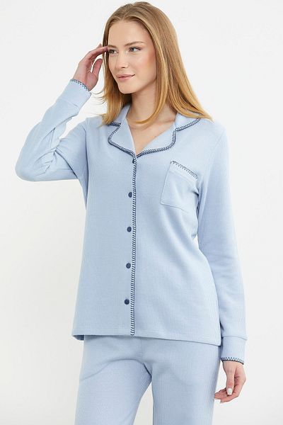 Sementa Set cămașă și pijama cu nasturi albastru