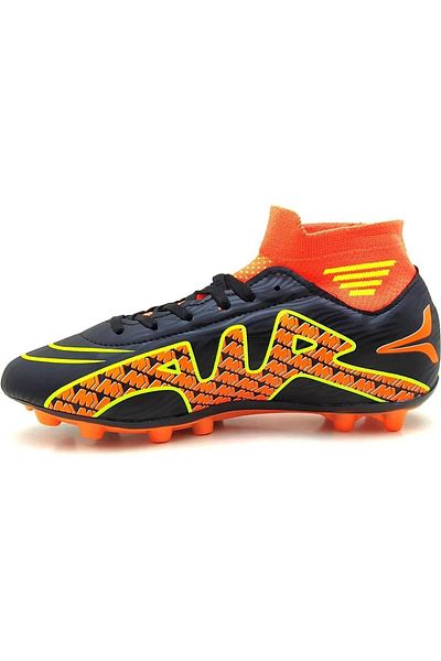 Twingo Football Cleats - Ankle, Socks, Toothed, Grass Field Rug, 360K Black Orange
