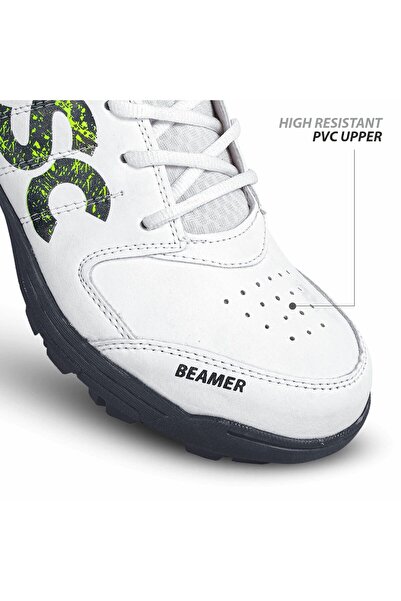 DSC Beamer Cricket Shoe | Grey/white | 7 Uk/8 Us/41 Eu | Polyvinyl Chloride | Breathable Mesh