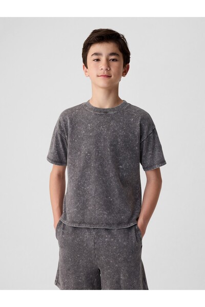 GAP Erkek Çocuk Siyah Jersey T-Shirt