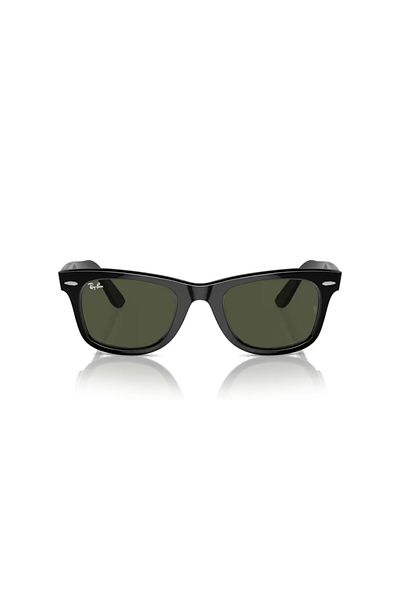 Ray-Ban نظارة شمسية راي بان واي فيرير مربعة للجنسين - RB 2140 - مقاس العدسة: 54 مم - أسود