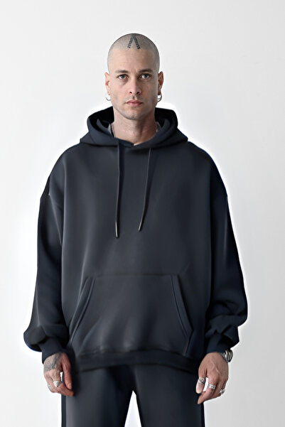 YAKAMEL Men's Winter Oversize Hoodie - 3 Thread Cotton, Kangaroo Pocket, Hood...