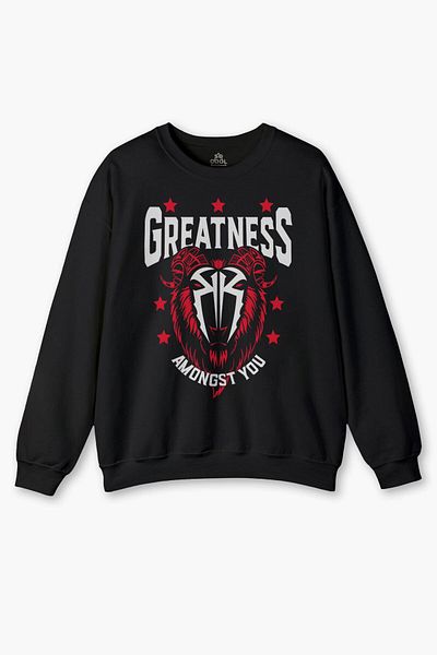 so cool Roman Reigns Gym Sports Fitness Black Printed Sweatshirt - Greatness