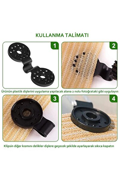 OKIWA 100 Adet - File, Branda, Güneşlik, Karavan Çadırı, Muşamba Klipsi - Sabitleme Kelepçesi