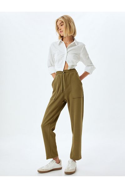 Koton Pocketed Sweatpants - Tie Waist