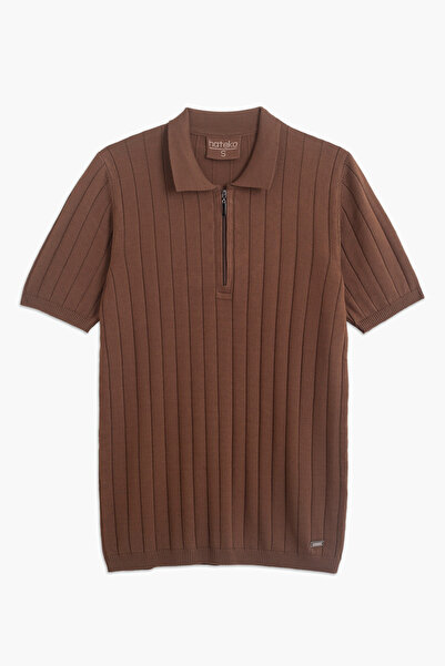 hateko Μπλουζάκι με μισό φερμουάρ και γιακά πόλο