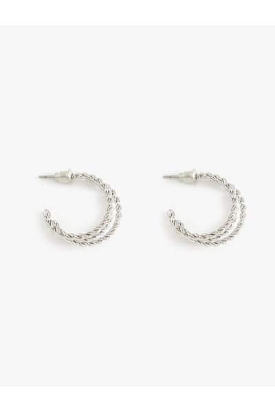 Koton Hoop Earrings Twist Three Rows