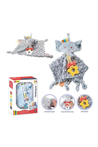 Fab N Funky Elephant Infant Multifunctional Blanket - Grey, Cute & Classic, Developmental Toy, 0M+