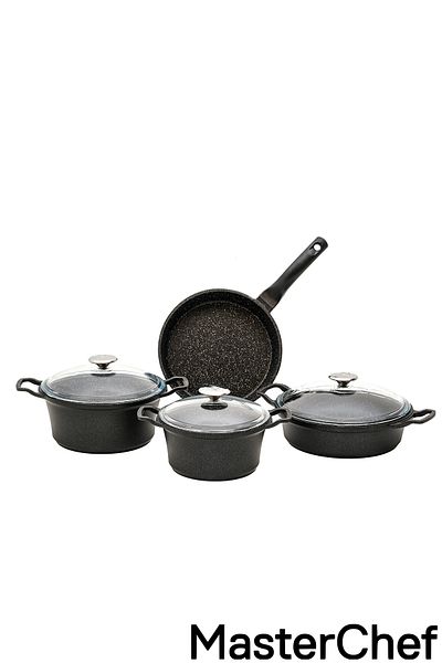 Masterchef 7 Piece Cast Upright Ear Cookware Set - Durable Fireproof and Non-Stick
