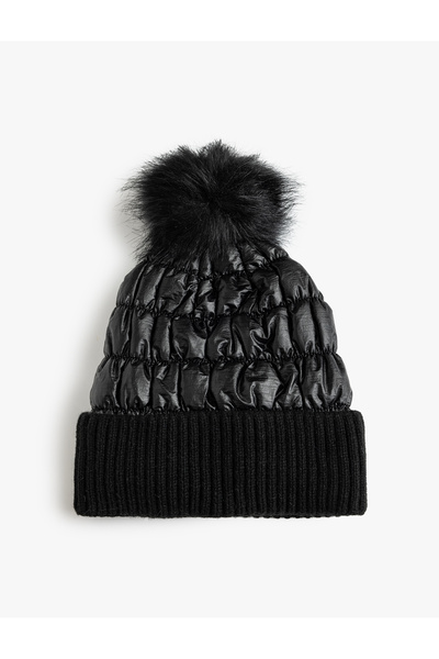 Koton Шапка с помпони и детайли - стегана