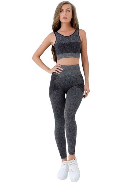 Uniquetrenders Set de jambiere bustieră pentru femei, fără sudură, fitness, yoga, Pilates