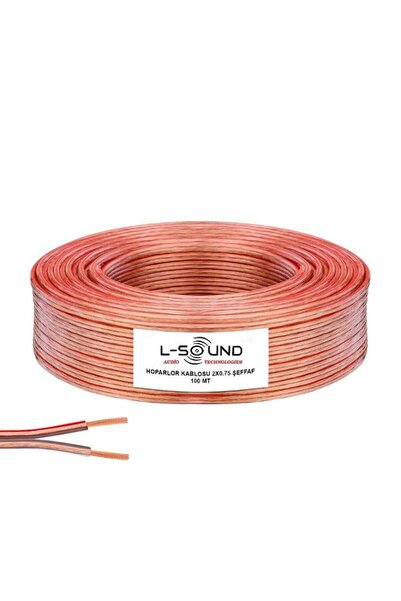 LSound Professional Sound Systems 100 Metre Kaliteli 2x0.75 Kordon Yassı Şeff...
