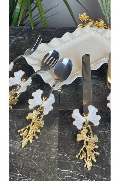 MAY HOME White Butterfly 5 Piece Serving Set