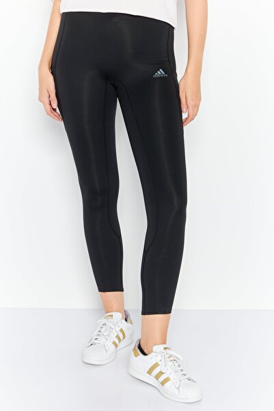 adidas بنطال رياضي ضيق للنساء، أسود اللون، مناسب للجري السريع.
