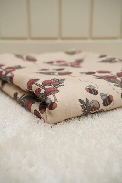 Tuğba Kuğu قماش موسلين مطبوع |   الفطر والنحل