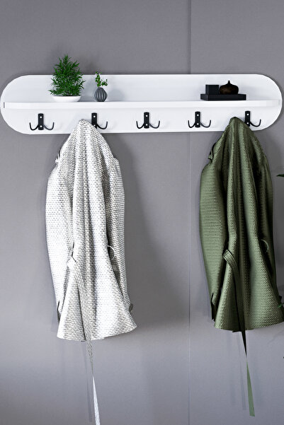 HMC DECOR Duvar Elbise Askılığı 90 Cm Beyaz