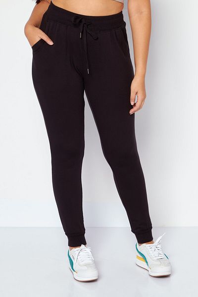 Felina Women Regular Fit Plain Sweatpants, Black
