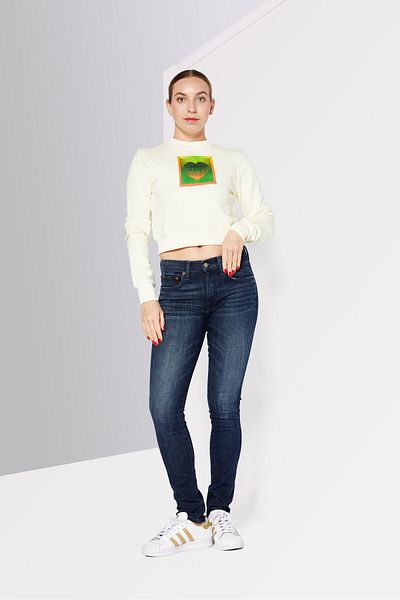 Diesel Women Crew Neck Long Sleeve Graphic Print Sweatshirt, Light Yellow