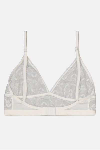 Etam Women Textured Non Padded Triangle Bra, White