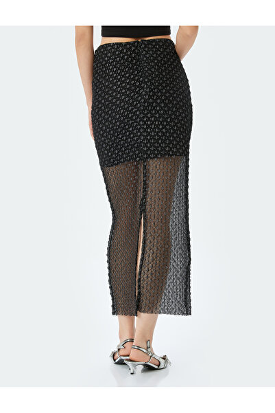 Koton Normal Bel A Kesim Astarlı Midi Kalem Etek