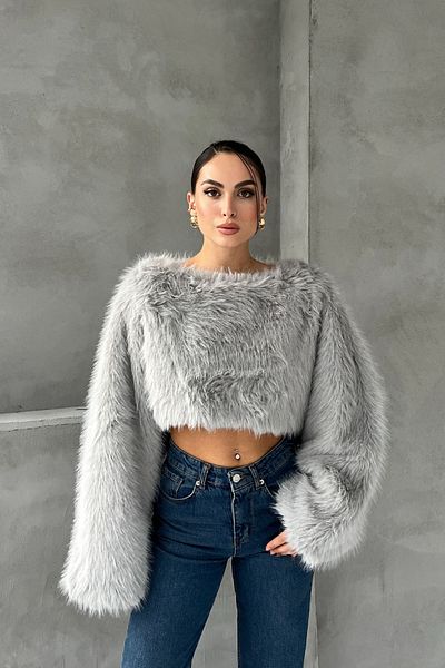 Seda Yalçın Atelier Gray Maria Fur Sweater