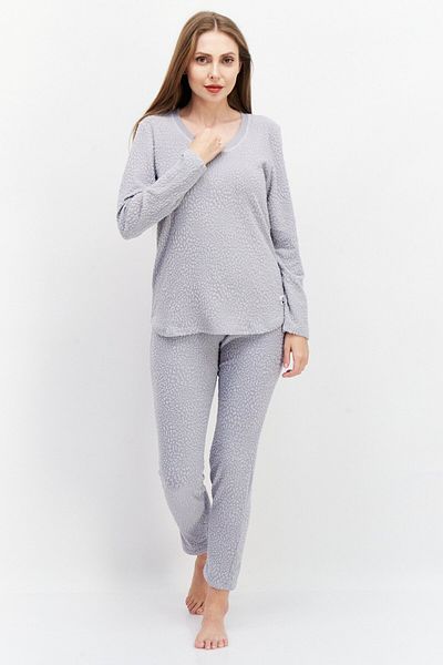 Bearpaw Women 2 Pcs Top And Bottom Sleepwear Set, Grey