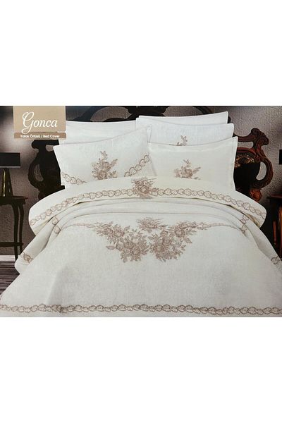 HUZUR ÇEYİZ Larme Gonca 3-Piece Bedspread Set