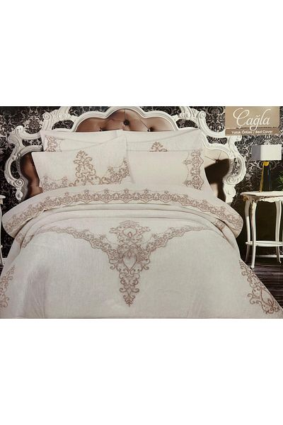 HUZUR ÇEYİZ Larme Cagla 3-Piece Bedspread Set