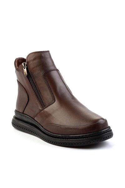 Bambi Kahve Hakiki Deri Kadın Bot & Bootie K02462040203