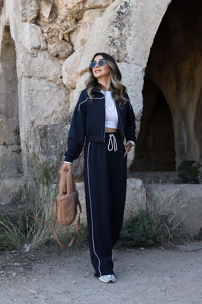 bytugcekaya Σετ αθλητική φόρμα από ύφασμα καπνιστό Modal