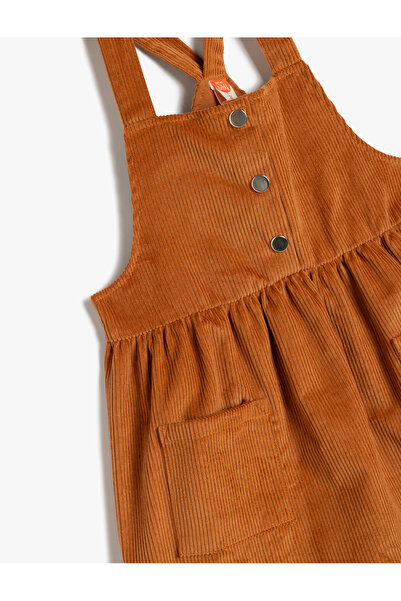 Koton Рокля Salopet от рипсено кадифе с памучни джобове