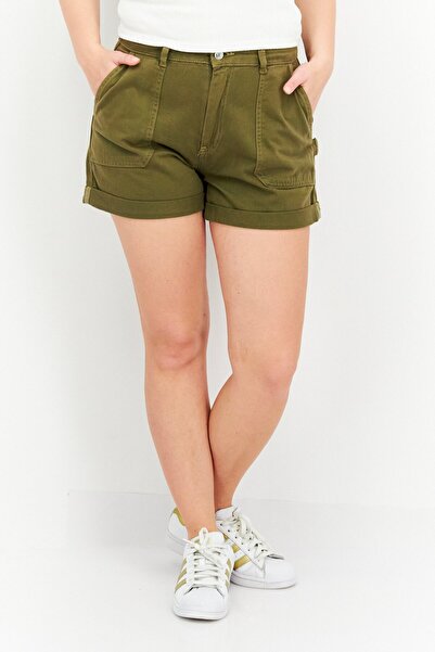 Don't Call Me Jennyfer شورت جينز سادة للنساء، زيتوني