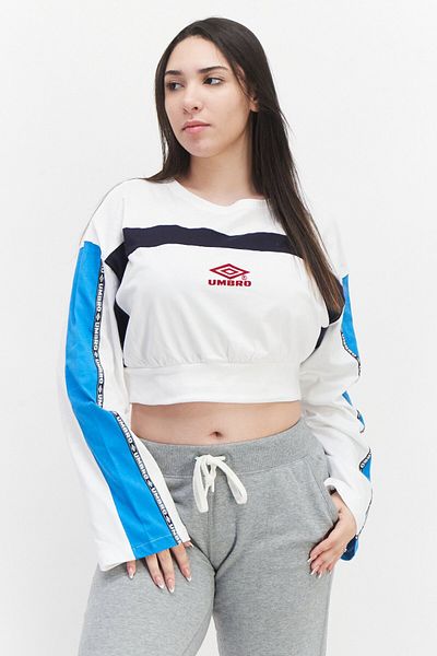 UMBRO Women Sportswear Fit Long Sleeve Training Top, White Combo