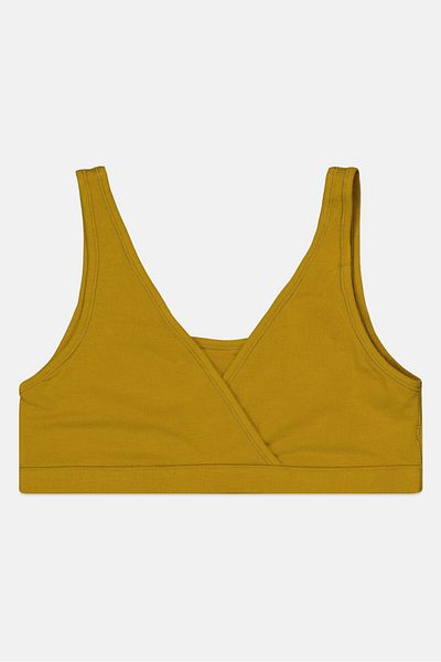 Etam Women Plain Non Padded Wireless Bra, Khaki